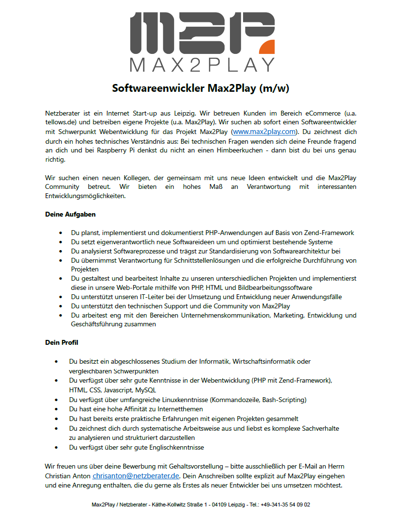 Praktikum im Bereich Marketing & Business Development